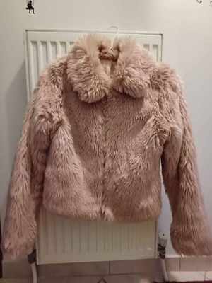 Synthetic fur jacket used, pink, size S