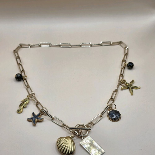 Summer Gold Necklace handmade, new, black and gold