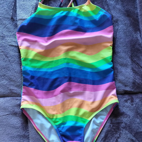 Girls' one-piece swimsuits used, pack of 3 for ages 9-10