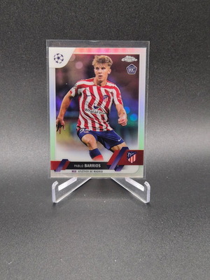 Topps Chrome UEFA Club Competitions Refractor Pablo Barrios Rookie Card used