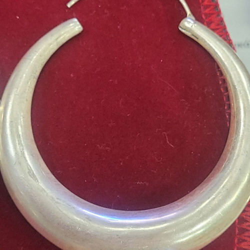 Silver 925 large hoop earrings like new, 6cm