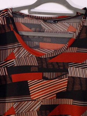 Maxi plus size dress used with belt, 3XL, multicolor