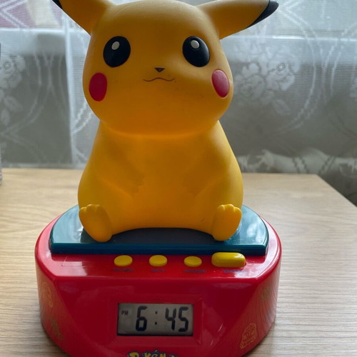 Pokemon Pikachu alarm clock used, vintage Nintendo 1998