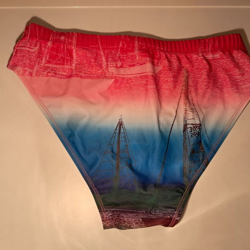 Men's swim brief size S with sailing print, new