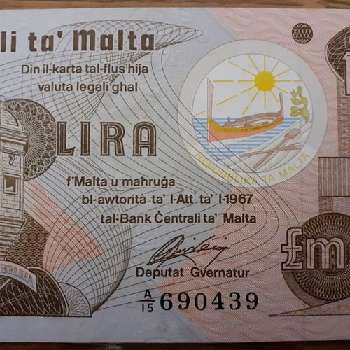 Malta 1 Lira Banknote 1979 new