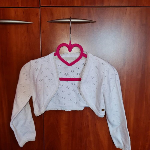 Knitted bolero 36 months white with gold details Original Marines new