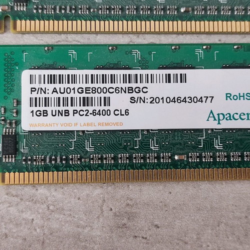 DDR2 memory 2x 1GB used, DDR2-6400
