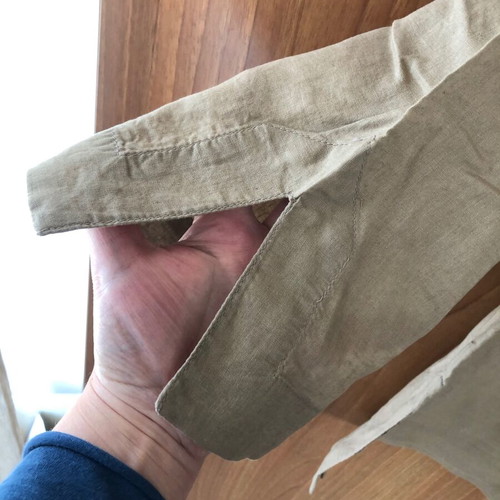 Linen tunic L like new, beige with embroidery