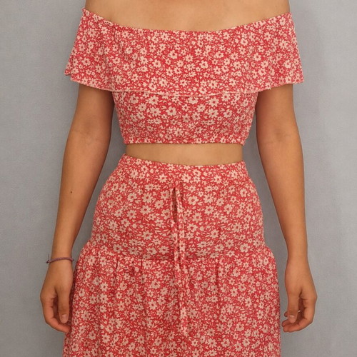 Anel Pink Set Blouse and Skirt like new