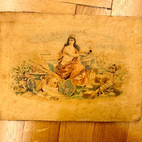 Vintage lithograph cigar label “La Corona” used
