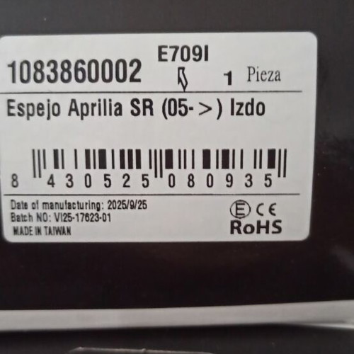 Aprilia Sportcity One 50/125 mirrors new in packaging