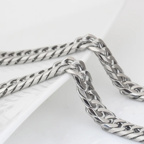 Stainless Steel Chain Necklace Figaro Style 125 cm New