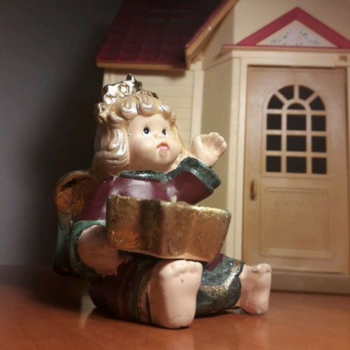 Christmas Angel Candle Holder used