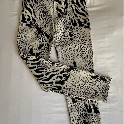 Krizia jeans stretch pants used, high waist, zebra print