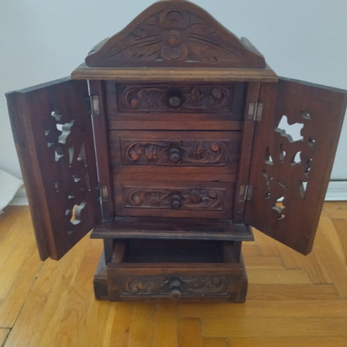 Wooden jewelry box, heavy wood