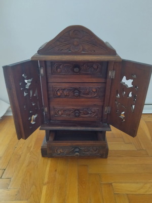 Wooden jewelry box, heavy wood