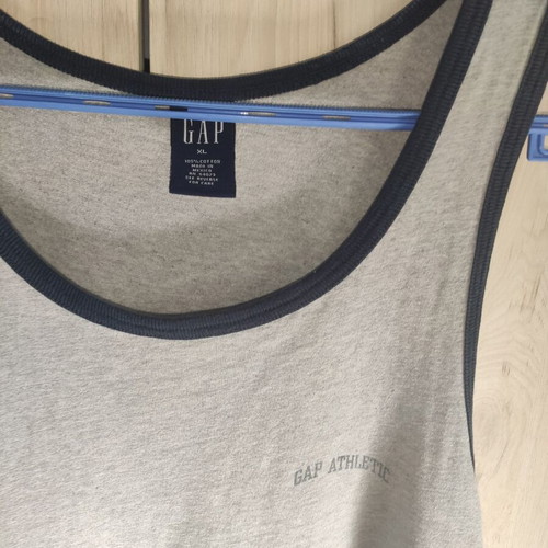 GAP Athletic Ringer Tank Top used, men's size XL, grey melange