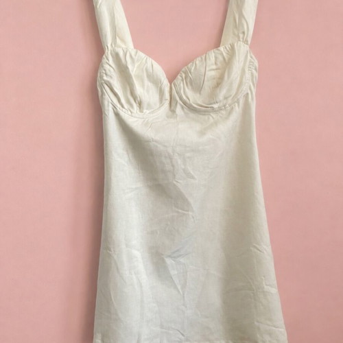 Mind Your Style white linen blend mini dress