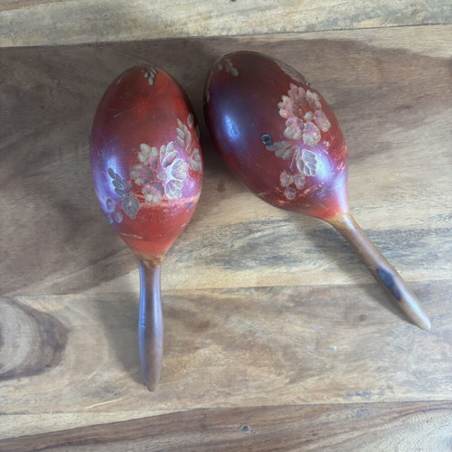 Vintage maracas set of 2 made in Mexico used