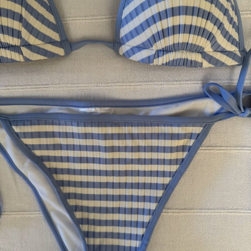 H&M bikini like new, blue and white striped