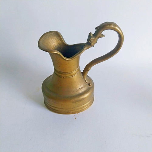 Brass Pitcher used, hand-crafted vintage solid brass