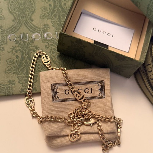Gucci Interlocking G Gold-Tone Chain Necklace new with box