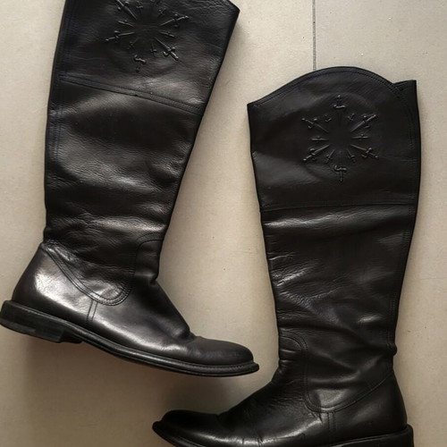 Cesare Paciotti vintage leather boots like new, black, size 37
