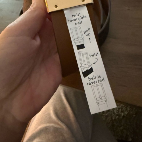Michael Kors δερμάτινη ζώνη καινούργια, μέγεθος 85, καφέ με χρυσή αγκράφα