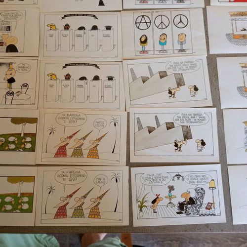 Karelia caricature cards used, 1997 box, 70 pieces