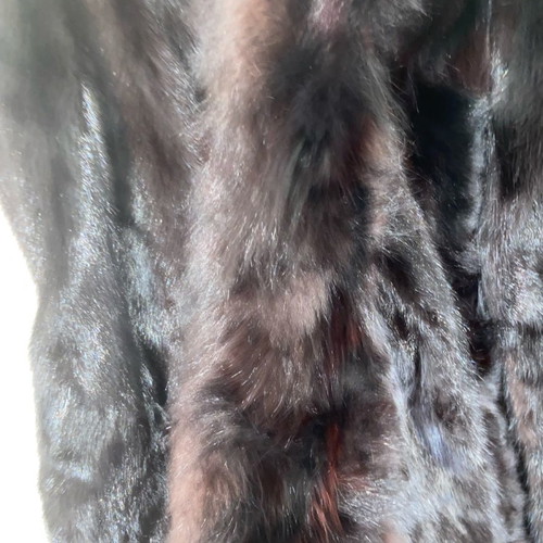 Fur genuine one-piece new, black, with pockets