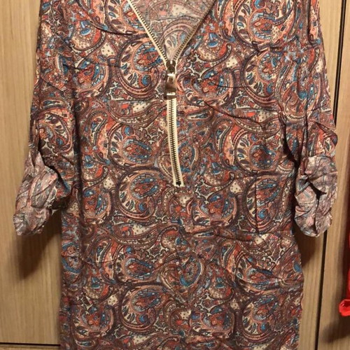 Boho Tunic Dress May & Co with Paisley Pattern and Zipper Size M/L like new