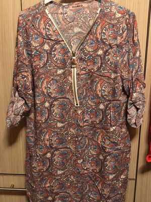 Boho Tunic Dress May & Co with Paisley Pattern and Zipper Size M/L like new