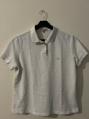 Burberry polo μπλούζα μεταχειρισμένη, άσπρη, μέγεθος Small