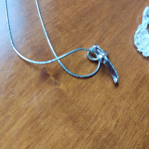 Modern cross like new stainless steel with 40cm chain