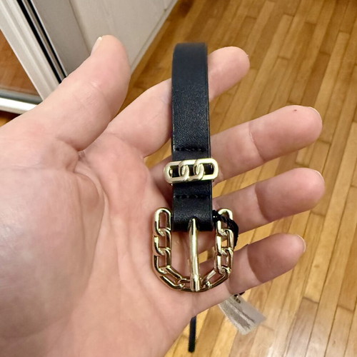 BSB belt new, thin, black and gold, size 95