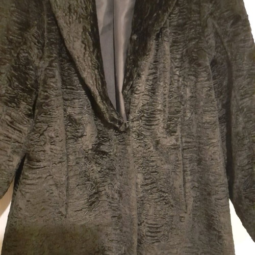 Black natural astrakhan fur coat like new, size medium/large