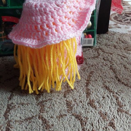 Vase with handmade knitted cover new
