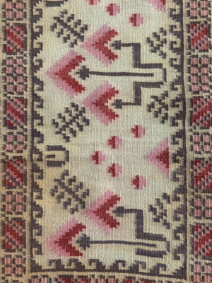 Set of two handmade woven rugs used