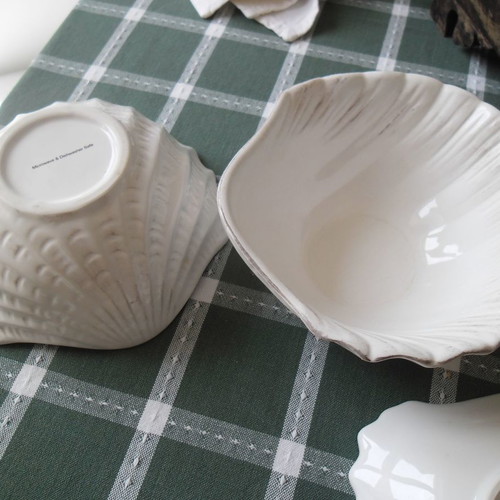 Shell-shaped bowls and platters set of 2+2 new