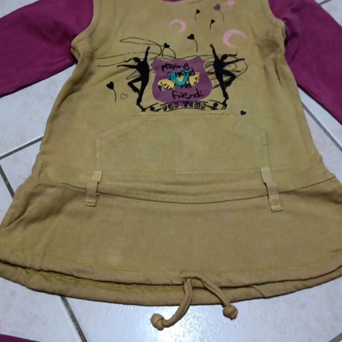 Blouse dress with leggings refurbished, size 3 years