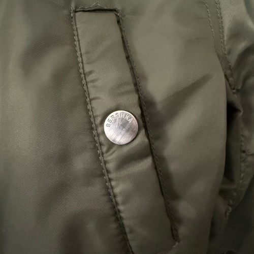 Bomber jacket khaki oil like new with detachable hood size Large