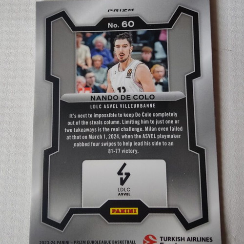 Nando De Colo Panini-Prizm Euroleague Basketball Card 2023-24 new