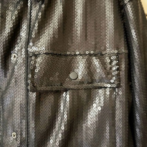 Zara Black Crop Jacket With Sequins New