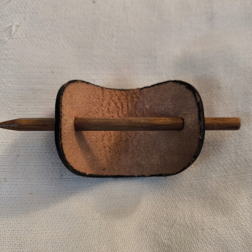 Leather Hair Barrette for Ponytail handmade, new, vintage