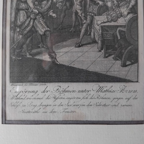 Chalcographies by Johann Caspar Weinrauch 18th century used, framed set