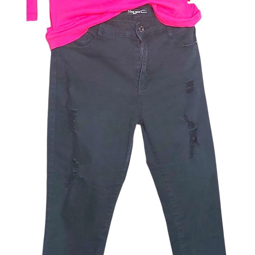 Miss Good black ripped jeans size 48 like new