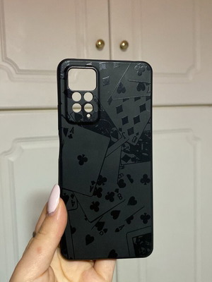 Black phone case used with card pattern