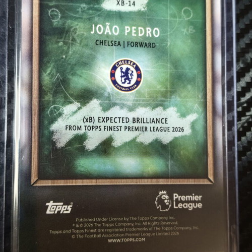 2026 Topps Finest Premier League João Pedro Expected Brilliance Refractor Insert Chelsea