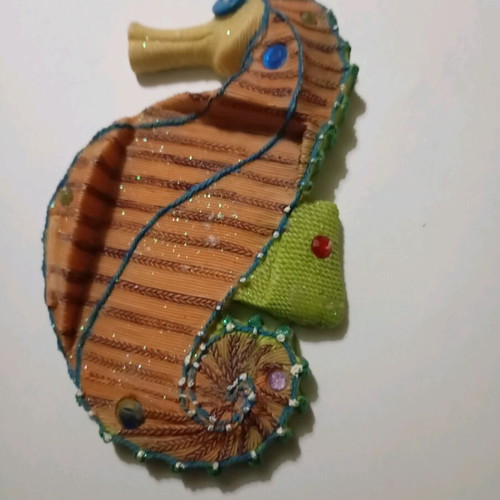 Seahorse ashtray new, multicolor design