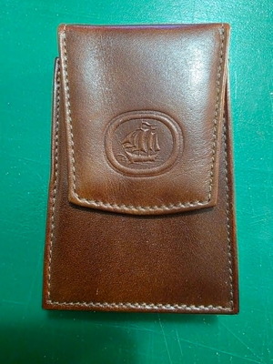 Leather tobacco case new with clip 11x6.5 cm